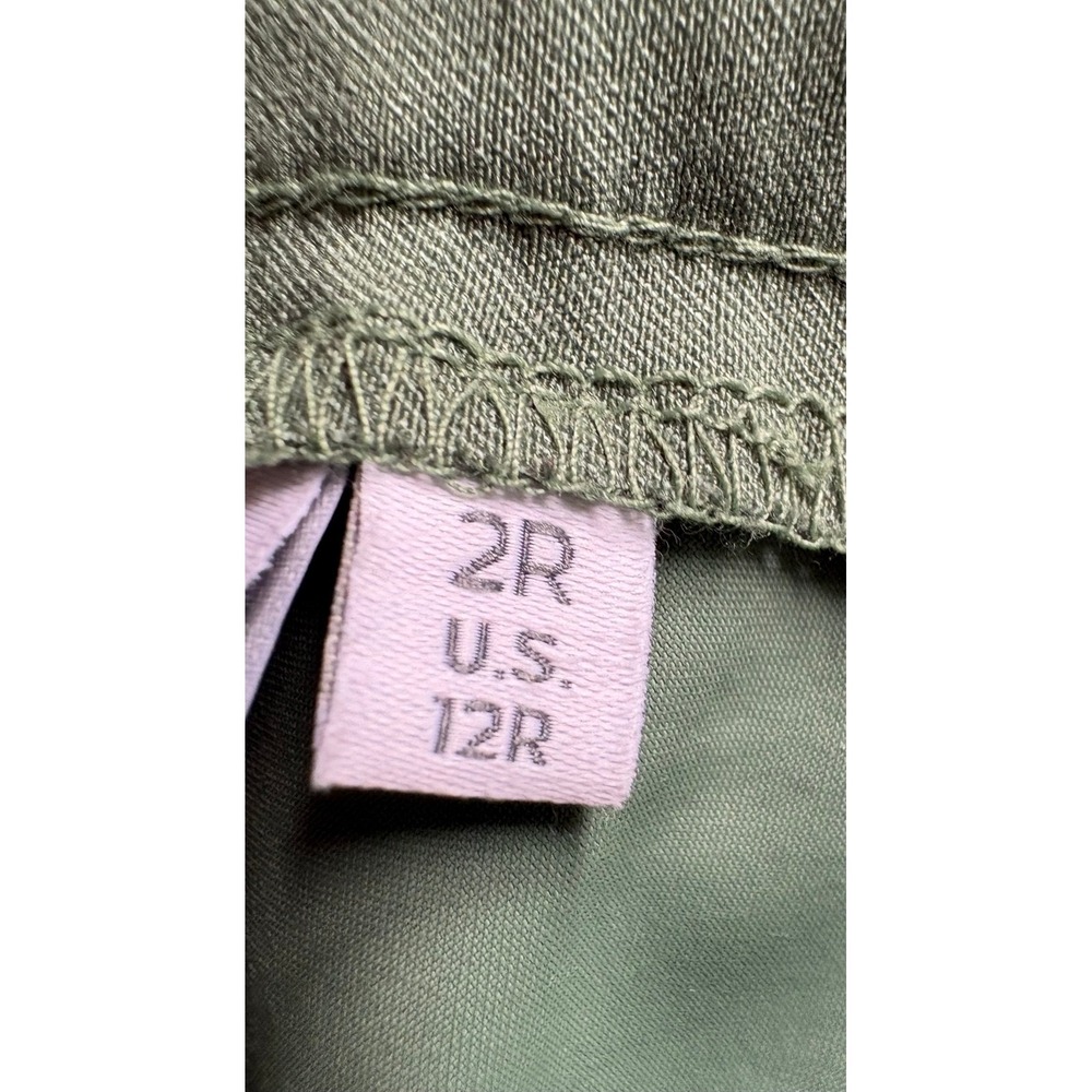 Chicos Women Ankle Pants Pull On Straight Size 2/12 Sage Green Button Hem Detail - Picture 14 of 14